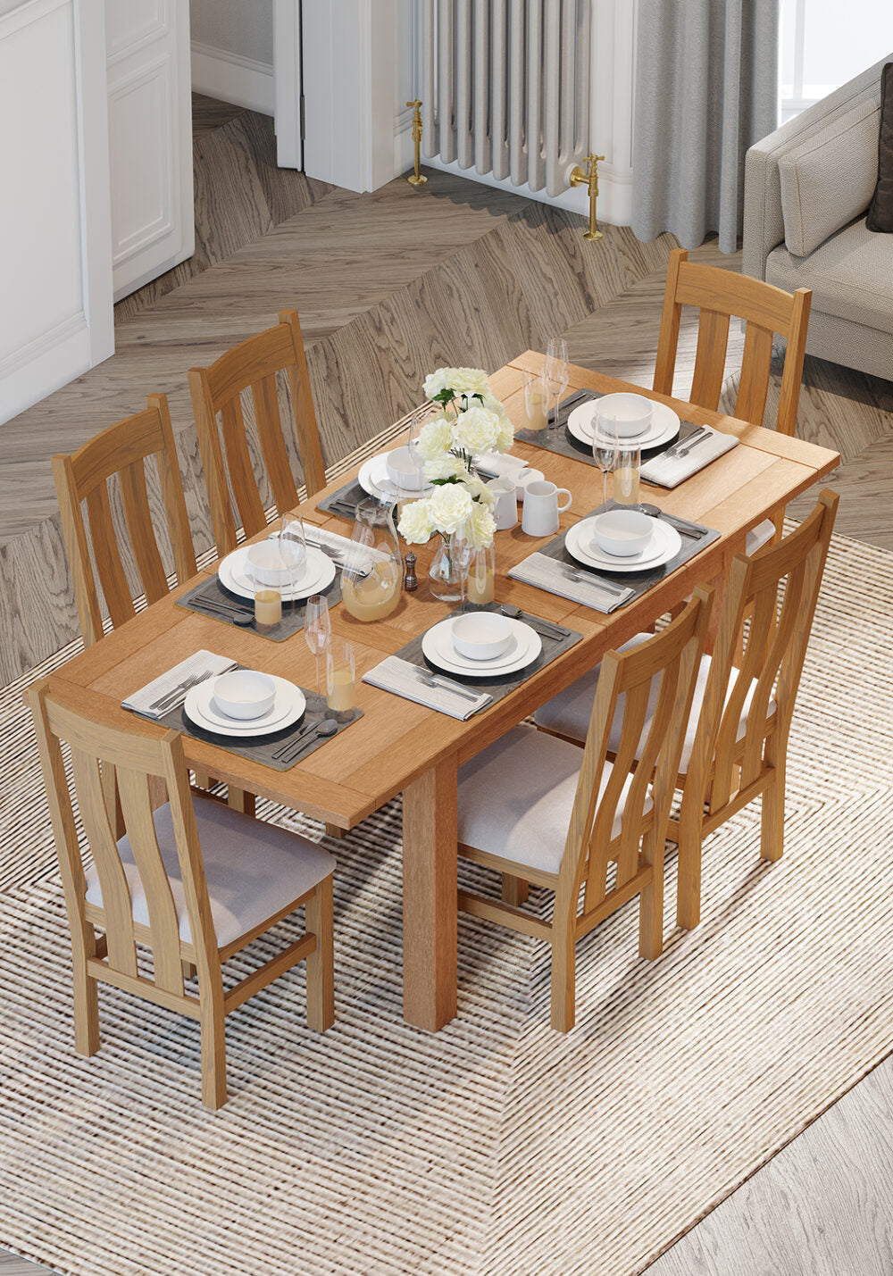 Newport Oak Large Extending Dining Table